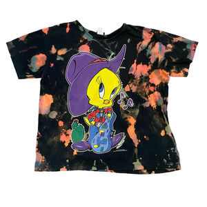 Vintage 90s Ozark Mountain Looney Tunes Tweety Bird Tie Dye T Shirt Men's XL